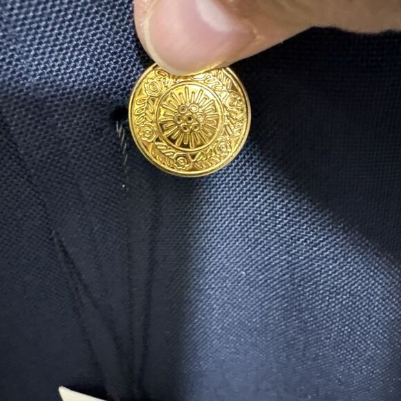 NWT New Louis Martin Wool‎ Blend Navy Blazer Men 44R Gold Shield Button Jacket - Picture 5 of 8